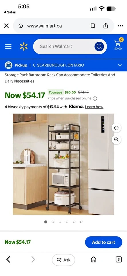 Brand New in Box Storage Rack on Wheels