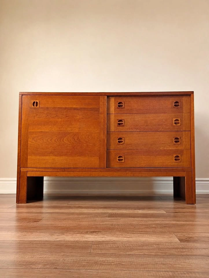 Vintage Danish Teak Sideboard Credenza - Mid Century Modern MCM