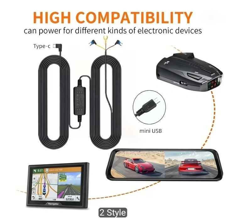 Car Power Adapter, 12V/24V Car Video Recorder Wiring - photo 4