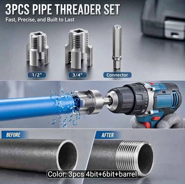 3pcs Pipe Thread Cutting Set
