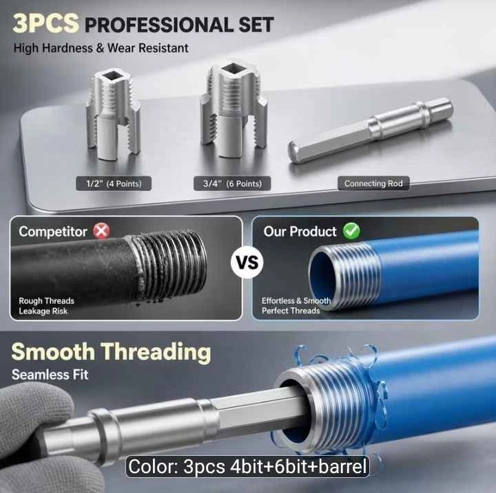 3pcs Pipe Thread Cutting Set - photo 2