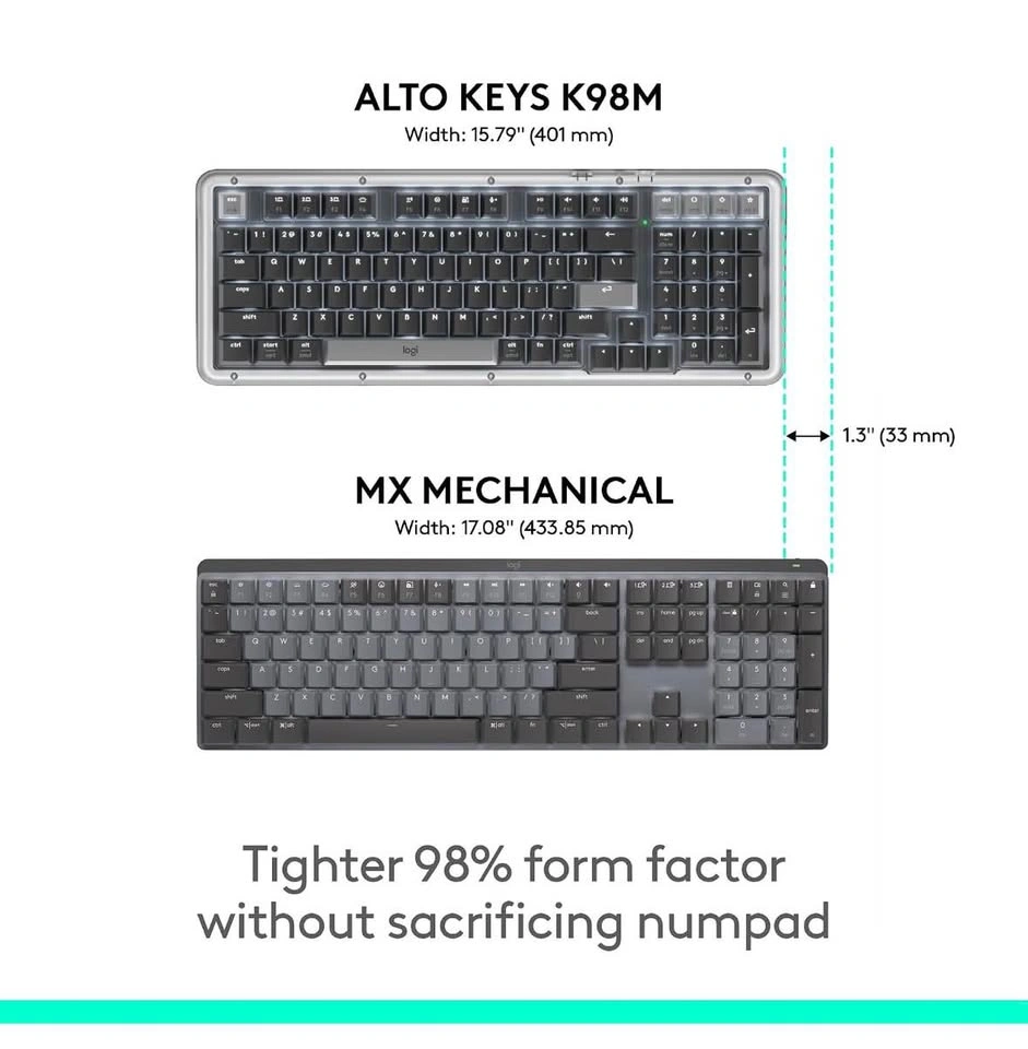 Logitech Alto Keys K98M Wireless Mechanical Gasket Keyboard - photo 5