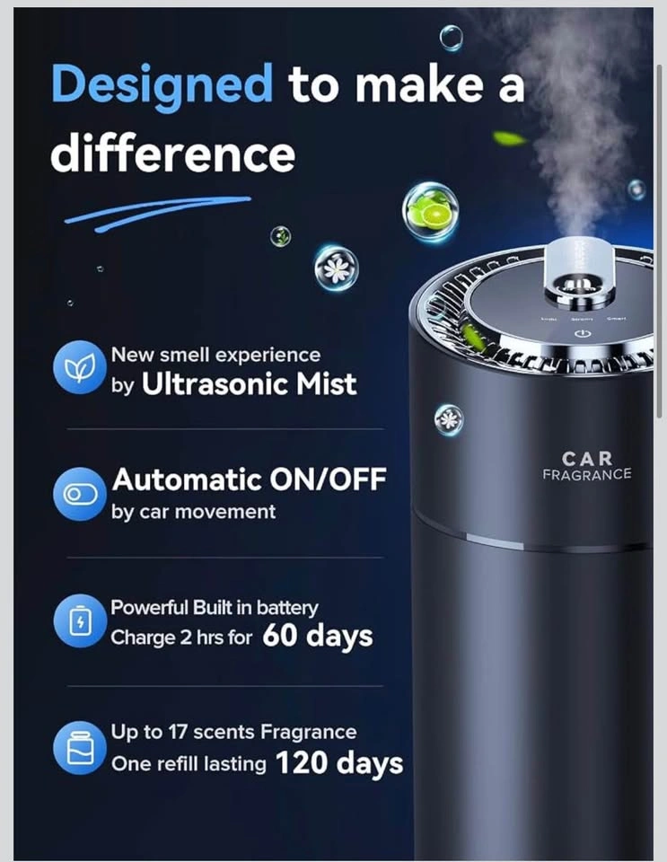 Ceeniu Smart Car Air Freshener – Ultrasonic Mist, Auto On/Off - photo 2