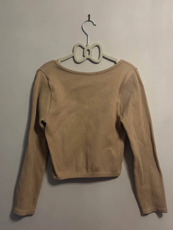 Zara Ribbed Long Sleeve Crop Top - photo 3