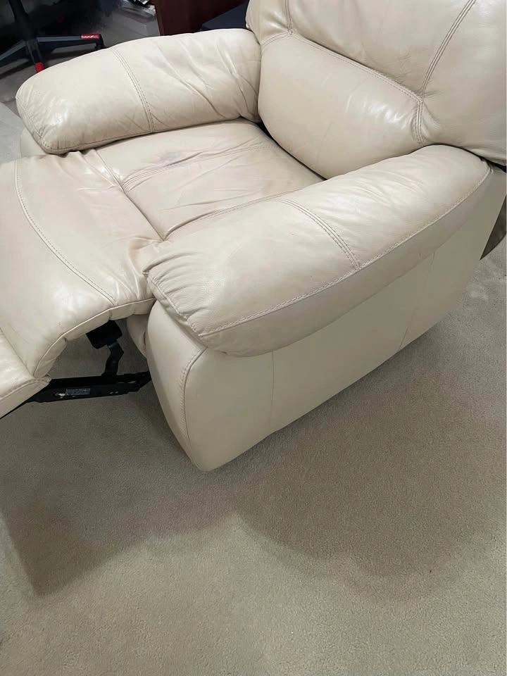 Beige Leon Leather Chair - photo 2