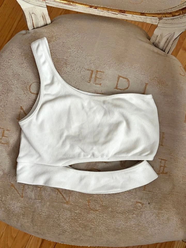 Garage One-Shoulder Cut-Out Crop Top