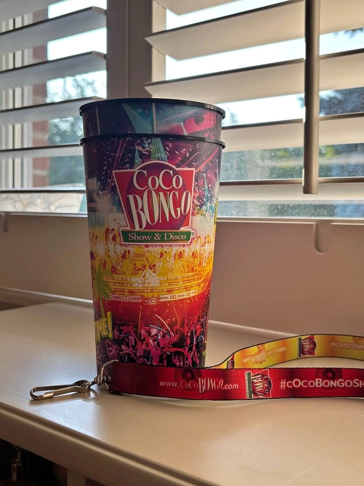 Coco Bongo Souvenir Cup, Lanyard, and Drawstring Bag