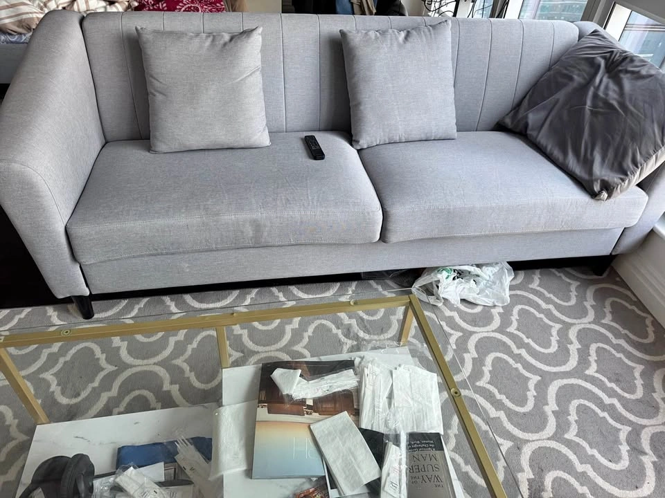 Modern Tufted Sofa & Coffee Table