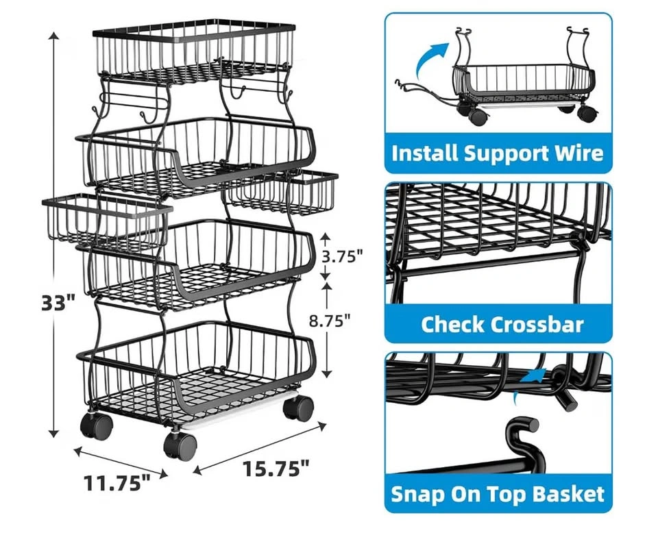 OBO for 4-Tier Rolling Storage Cart, New - photo 2