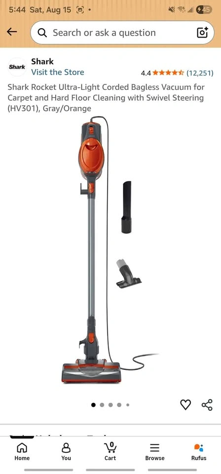 Shark Rocket HV301C Corded Stick Vacuum - photo 4