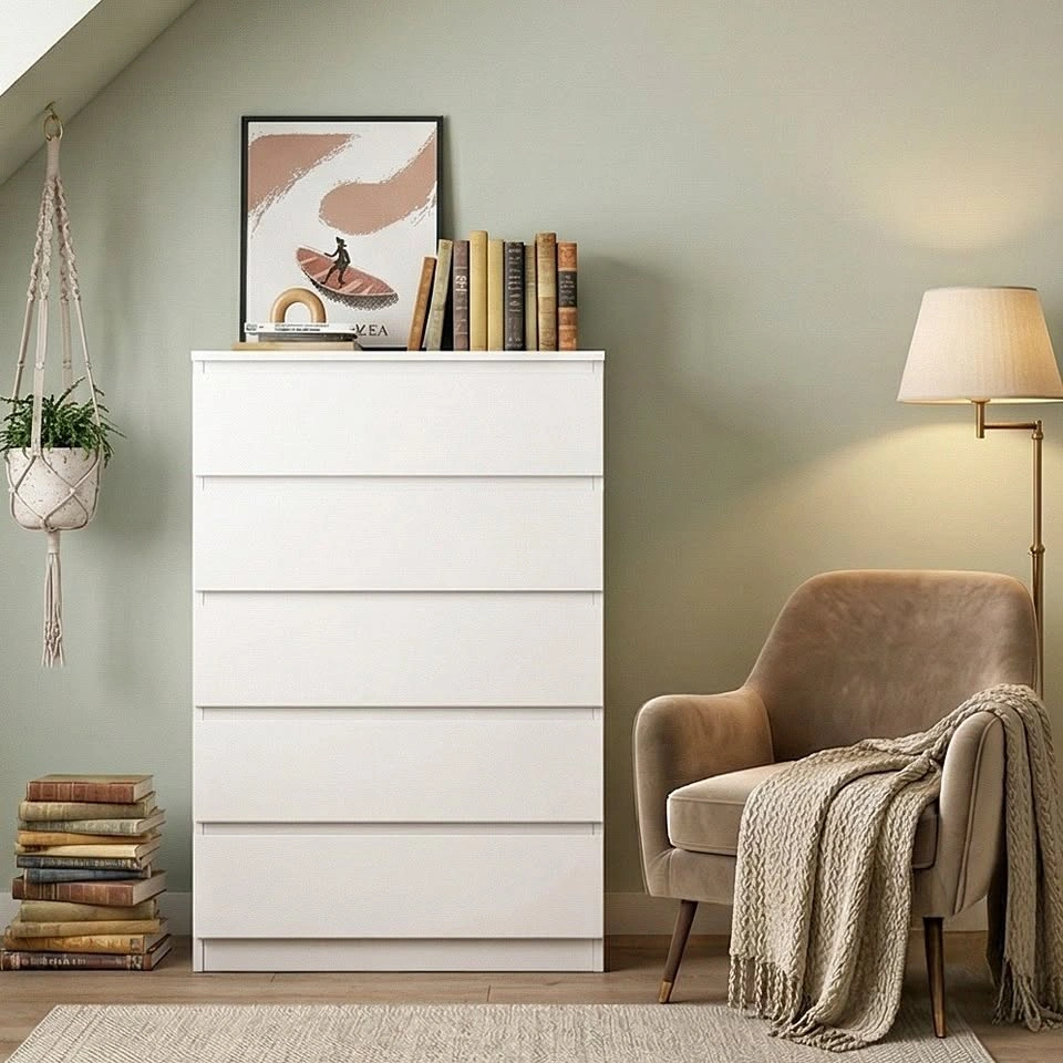 White Modern Drawer Cabinet – Sleek Storage Chest