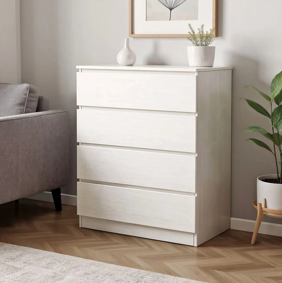 Contemporary White Drawer Dresser – Stylish Storage Chest