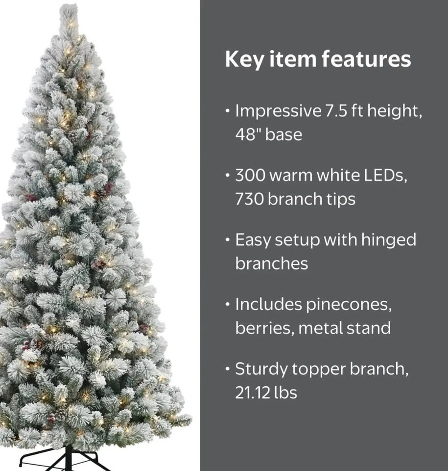 7.5 Ft Pre-Lit Artificial Christmas Tree, New in Box - photo 2