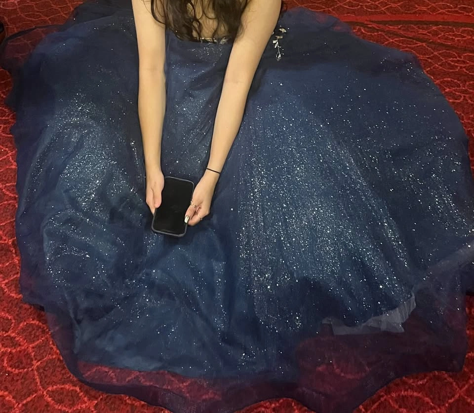 Navy Blue Glitter Ball Gown Evening dress - photo 2