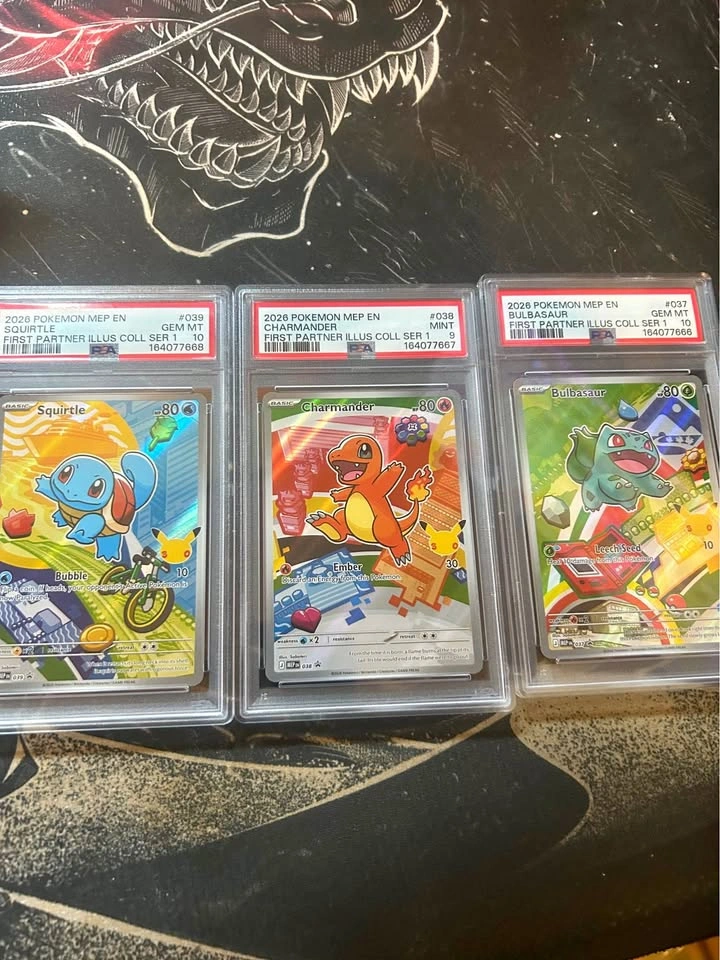 Pokemon First Partner Illustration Kanto Sequential set. PSA 10/