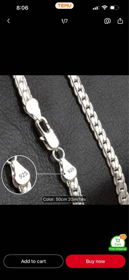 New 20" Flat Curb Link Chain Necklace - photo 3