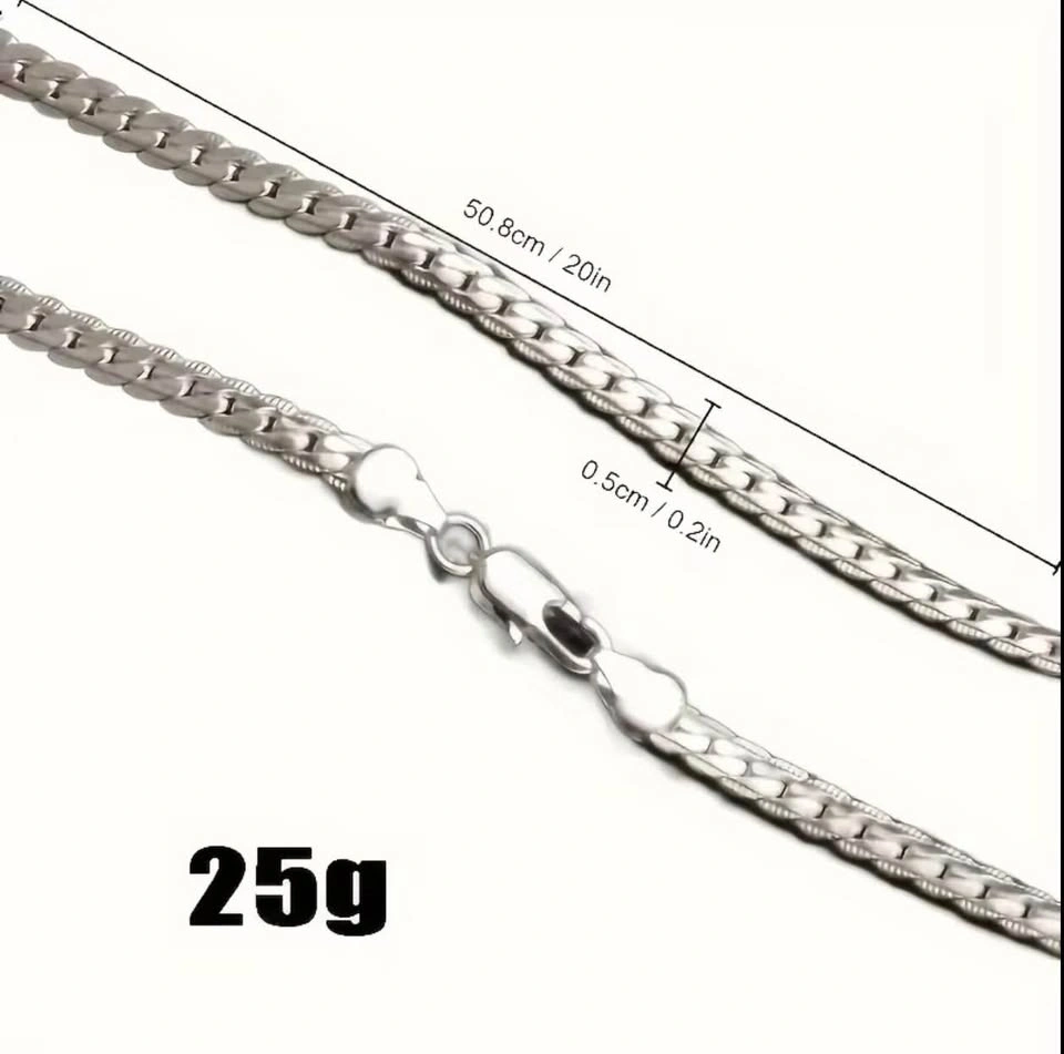New 20" Flat Curb Link Chain Necklace - photo 4