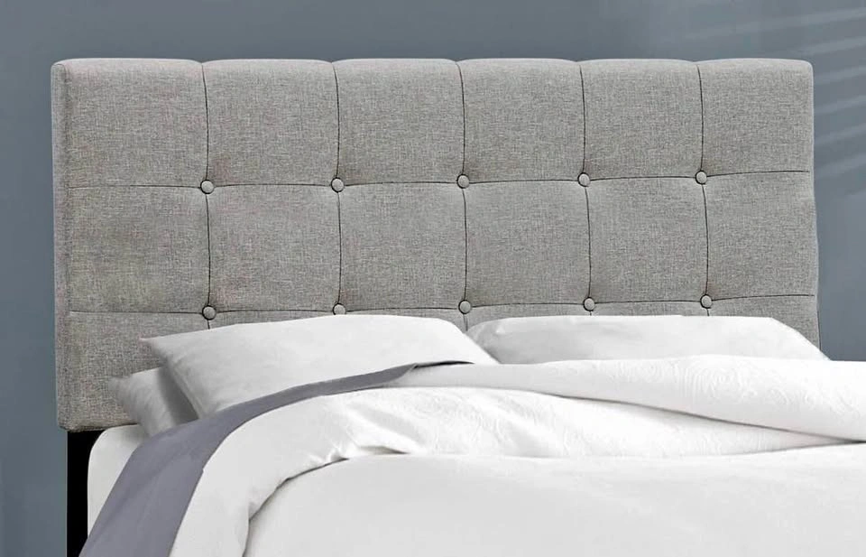 Full Size bed frame, Grey Linen Look