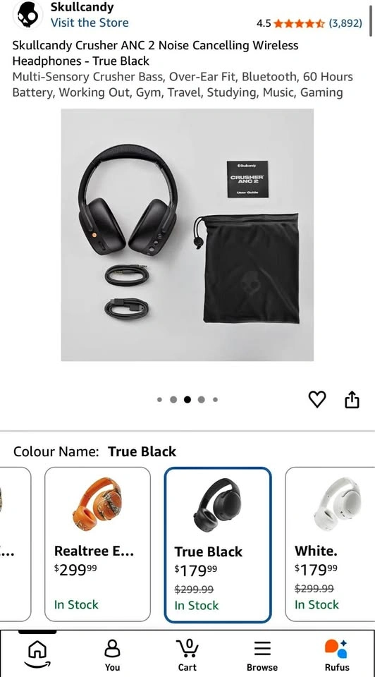 Brand new Skullcandy headphones with case Aux cable plus chargin