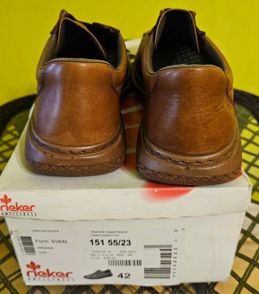 Brand New Rieker Antistress Men's Leather Slip-On Shoes - 42 - photo 2