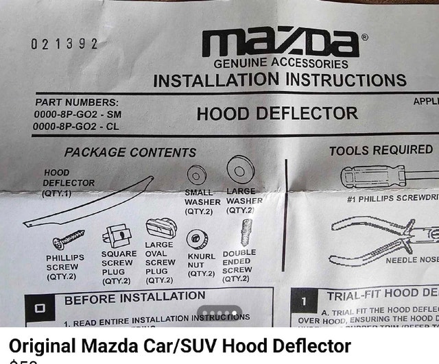 Mazda Hood Deflector - photo 2