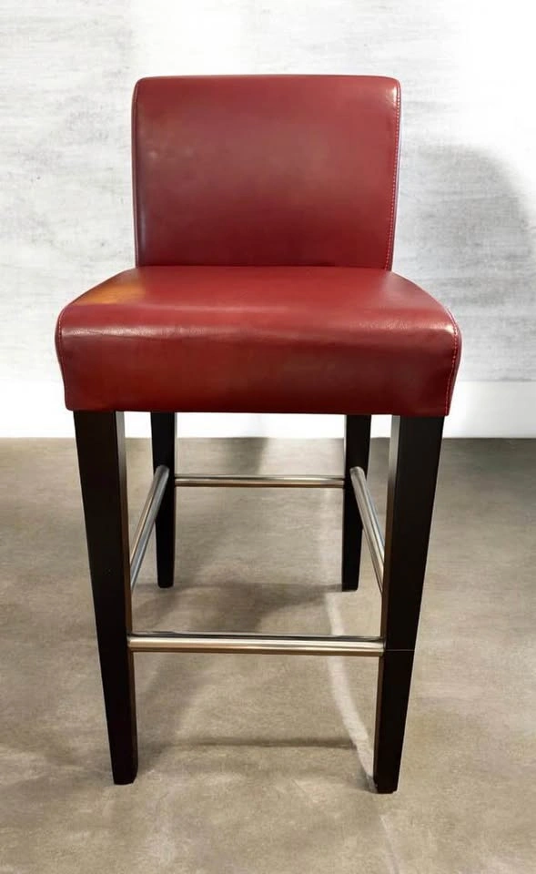 Red Faux Leather Bar Stool - photo 2