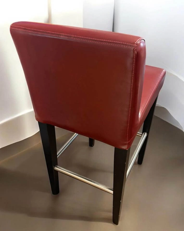 Red Faux Leather Bar Stool - photo 3