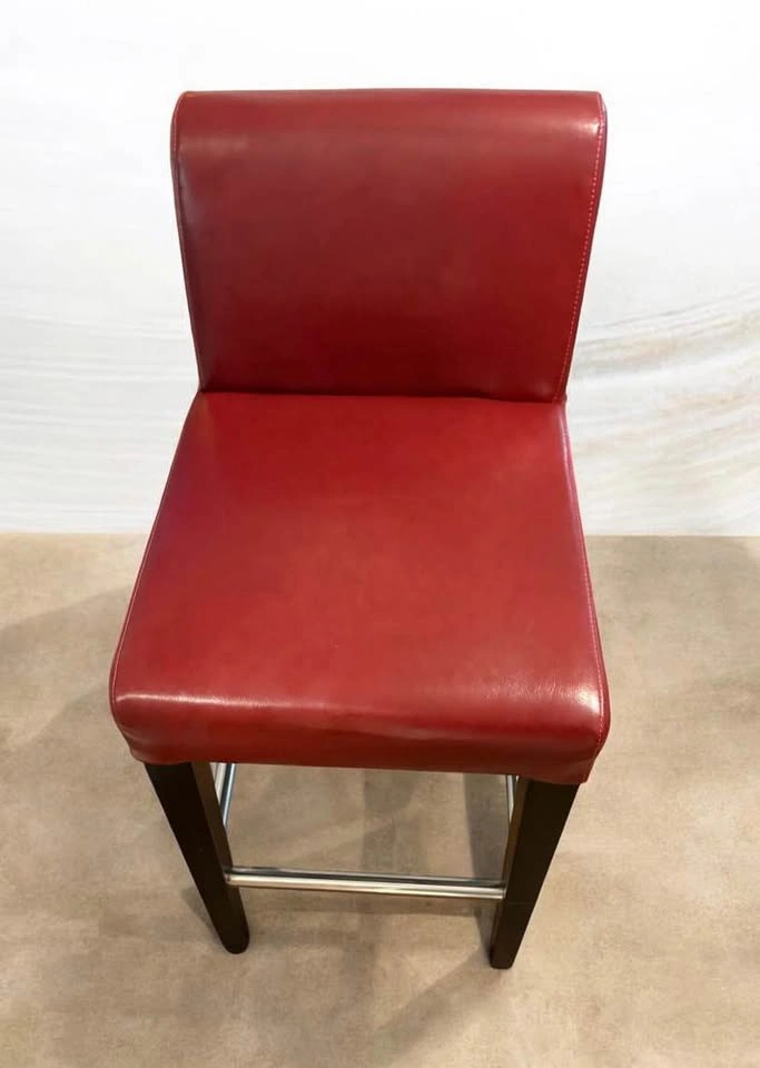 Red Faux Leather Bar Stool - photo 4