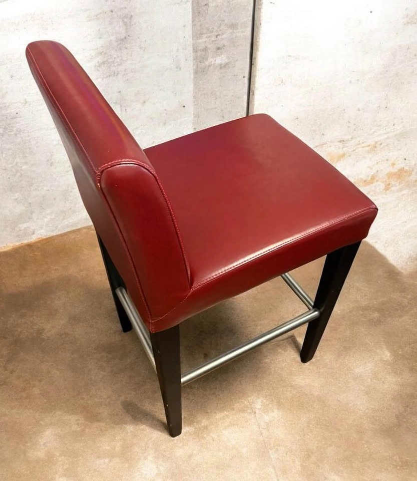 Red Faux Leather Bar Stool - photo 5
