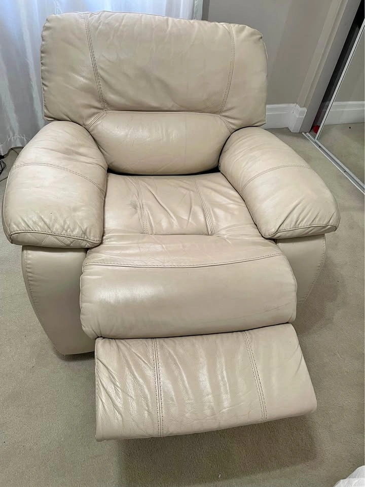 Beige Leon Leather Chair