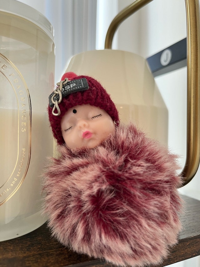 Baby Doll Pom Pom Keychain