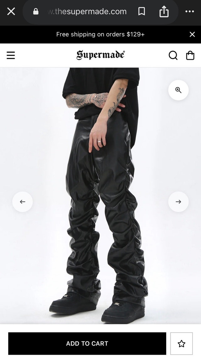 PUNK STYLE PLEATED LEATHER PANTS - 2195