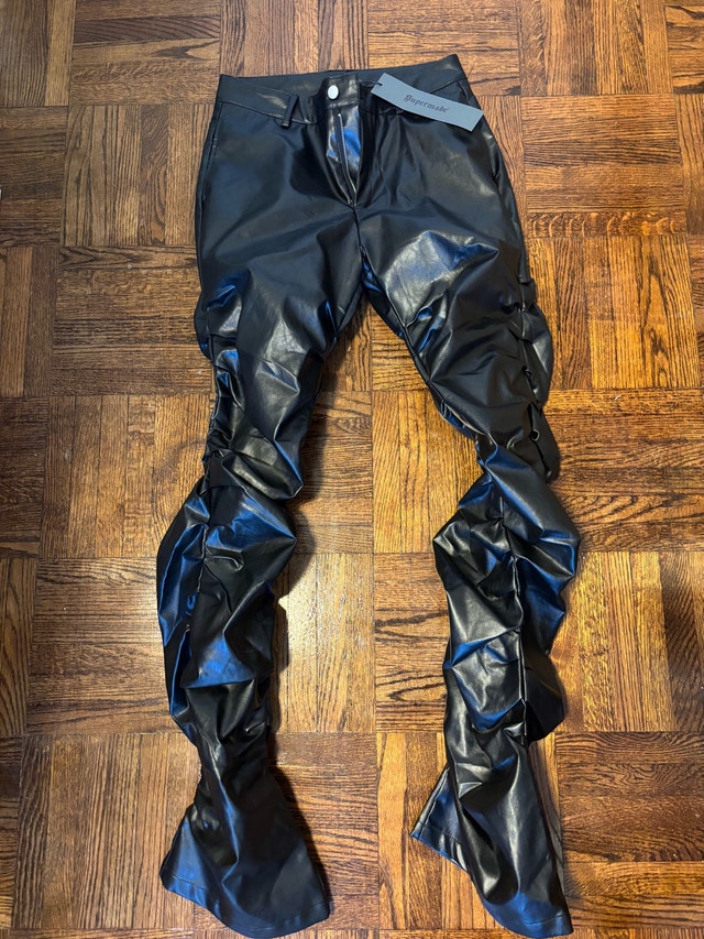 PUNK STYLE PLEATED LEATHER PANTS - 2195 - photo 2