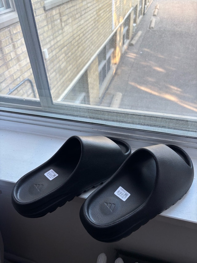 Adidas Yeezy Slides, size 10.5, black