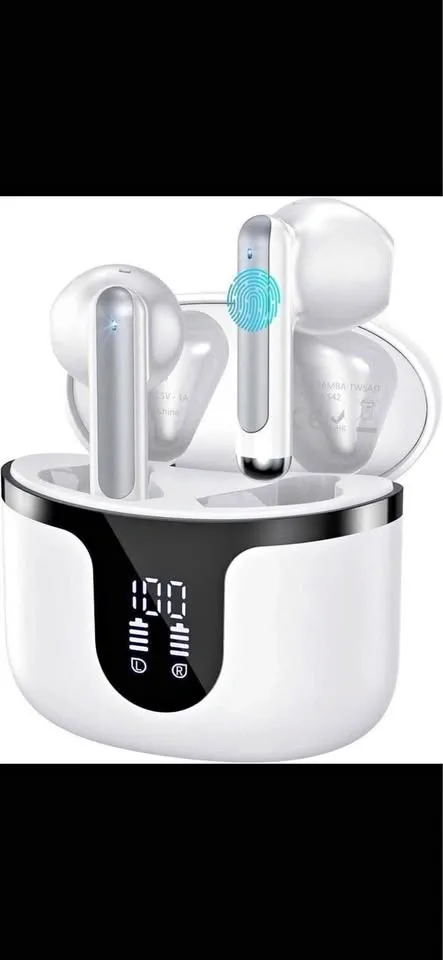 Wireless Earbuds with LED Charging Case and USB-C Cable
