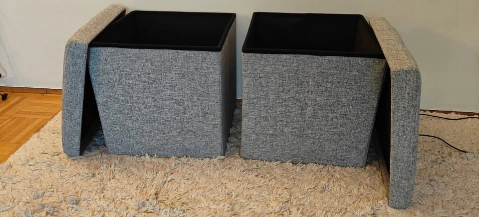 2 x Multi-functional Foldable Storage Cube/Ottoman/Footstool - photo 2