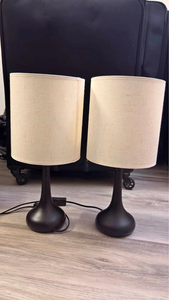 Pair of Modern Black Table Lamps - Moving Sale