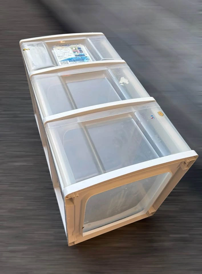 3-Drawer Plastic Storage Cart with Organizer Top Used condition - photo 5