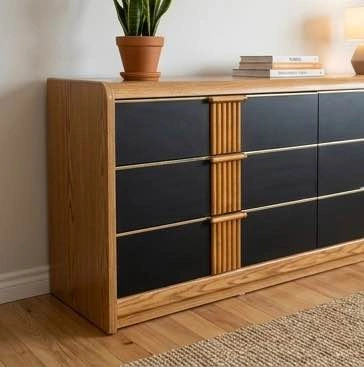 Solid Oak & Black 6-Drawer Dresser - Must Go This Weekend - photo 2