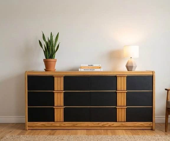 Solid Oak & Black 6-Drawer Dresser - Must Go This Weekend - photo 3