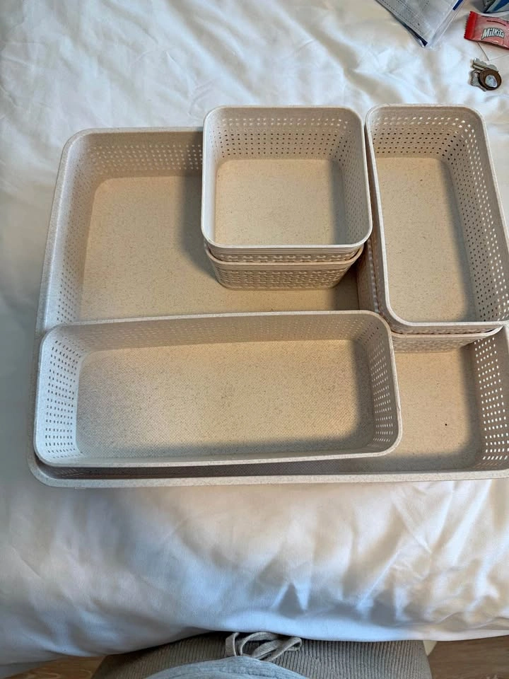 Plastic Woven Storage Bin Set