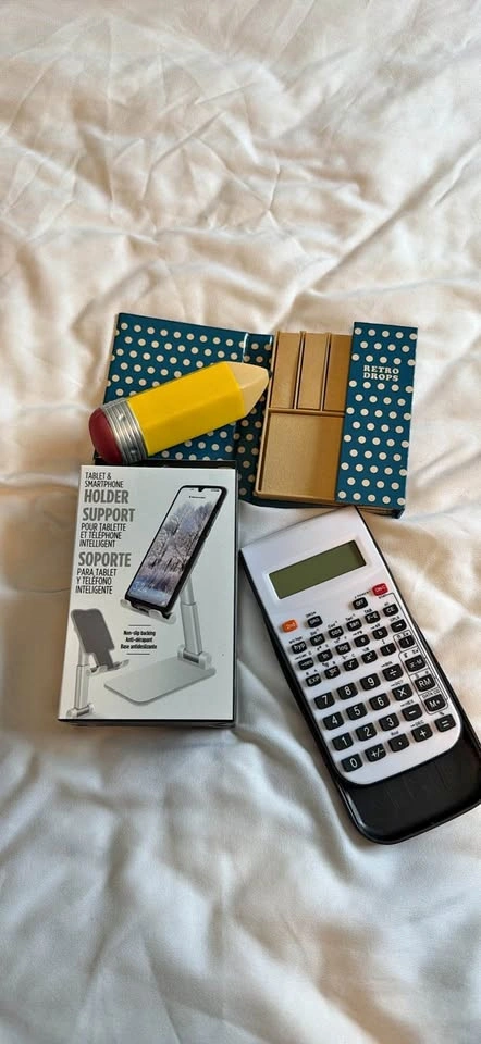 Scientific Calculator, Tablet Stand, and Pencil Desk Accessory B
