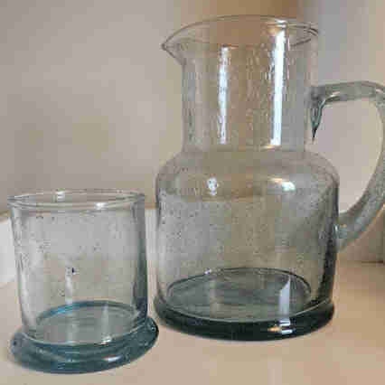 "Ten Thousand Villages" Decanter & Cup! NEVER USED!