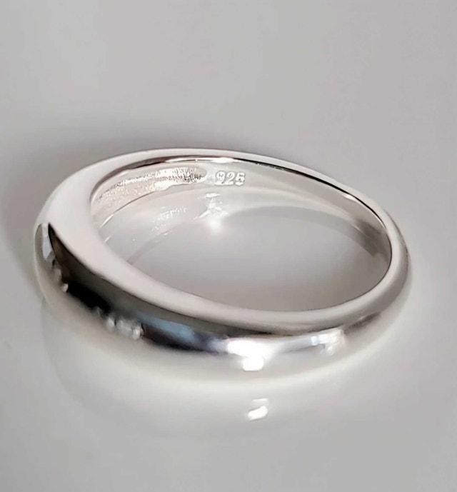 Delicate Thin Rhodium Plated DOME Ring by "EMMA VERA"!