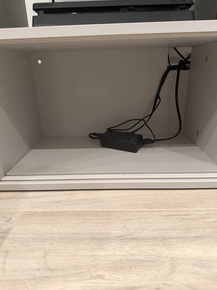 Modern Grey TV Stand with Sliding Doors - photo 5