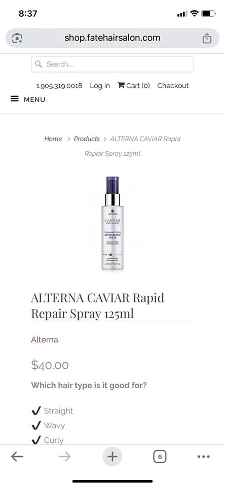 Caviar rapid repair spray- hair