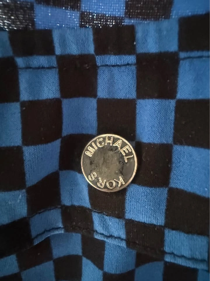 Michael Kors Blue Checkered Long Sleeve Shirt size XL - photo 5