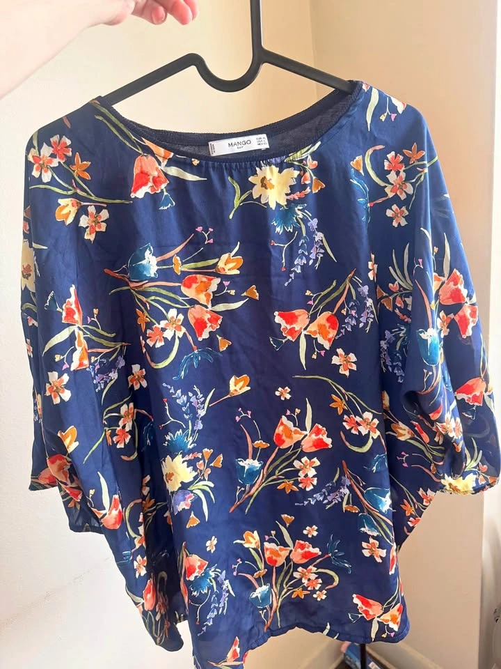 Mango Suit Floral Blouse size XL