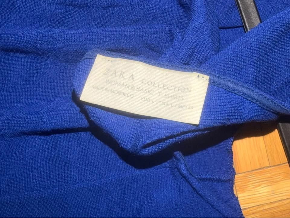 Zara Collection Blue Peplum Top size Large - photo 2