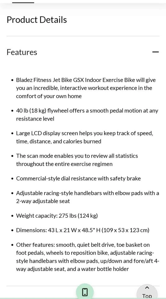 Bladez Fitness Jet Bike GSX Indoor Exercise Bike - photo 4